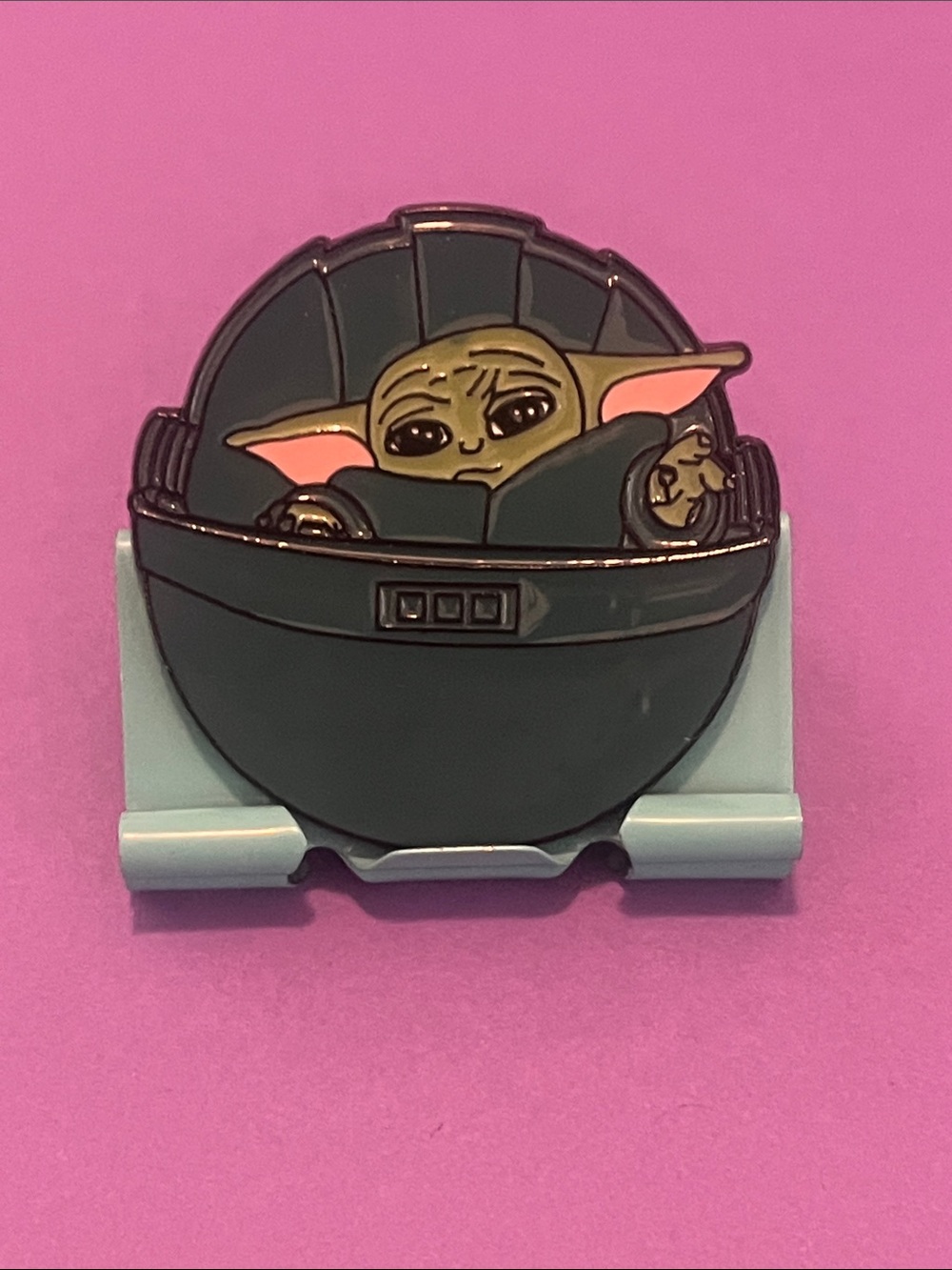 Baby Grogu Enamel Pin in Dark Green Collectible